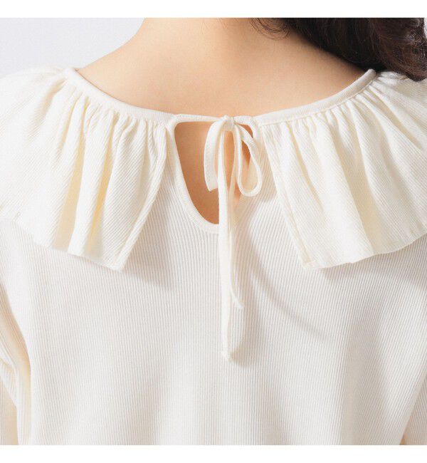 BEAMSBOY「リブ フリル ギャザー ロングスリーブ」|Tシャツ・カットソー|