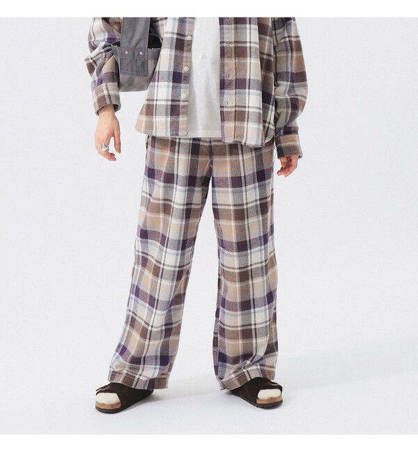 BEAMSBOY「ワーク チェック イージーパンツ」|チノ|