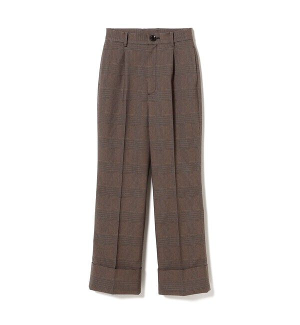 BEAMSBOY「チェック ロング ダブルヘム スラックス」|スラックス|