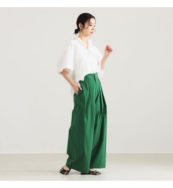 Demi-Luxe BEAMS 「AK+1 / コットン ワイドパンツ」|チノ|