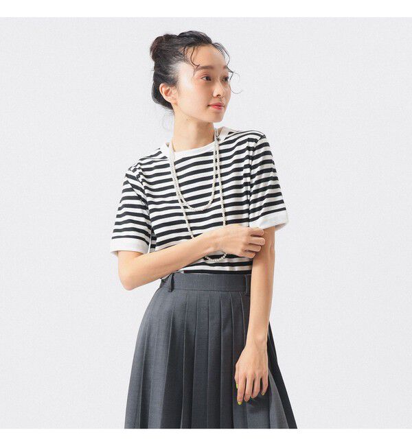 BEAMSBOY「ボーダー バインダー ショートスリーブ Tシャツ」|Tシャツ・カットソー|BLACK