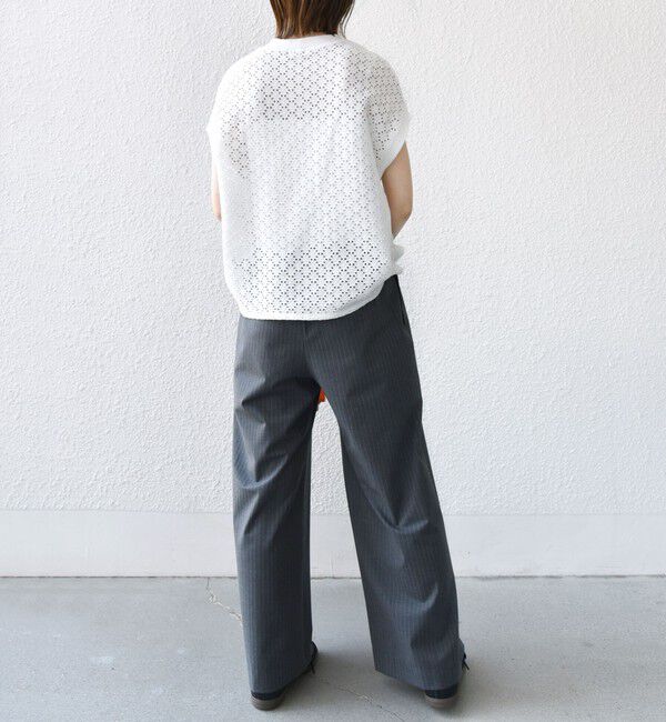 SHIPS for women「《一部追加予約》【WEB限定】〈手洗い可能〉アイレット クルーネック プルオーバー」|Tシャツ・カットソー|