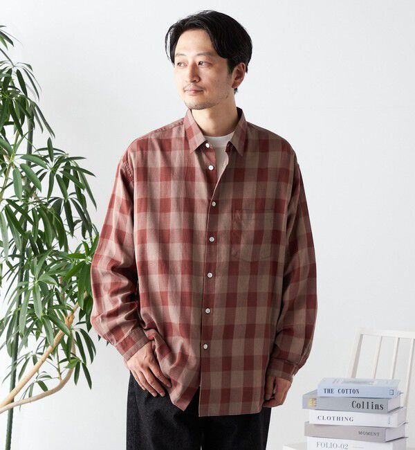 SHIPS any「SHIPS any: オーバーサイズ レギュラーカラー チェック／ストライプ 長袖 シャツ◇」|シャツ・ブラウス|