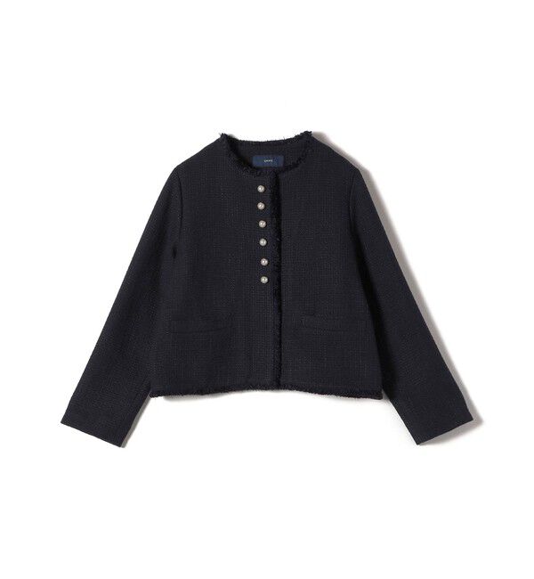 SHIPS for women「〈セレモニー対応可〉スラブ ツイード ノーカラー ジャケット（セットアップ対応）」|ノーカラージャケット|