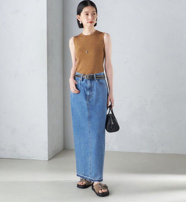 SHIPS for women「〈手洗い可能〉ラメ ノースリーブ ニット」|ニット・セーター|