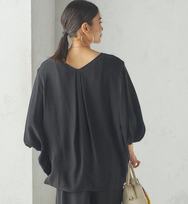 SHIPS for women「〈接触冷感 / 手洗い可能〉アセテート混 バック サテン ドルマン ブラウス」|シャツ・ブラウス|