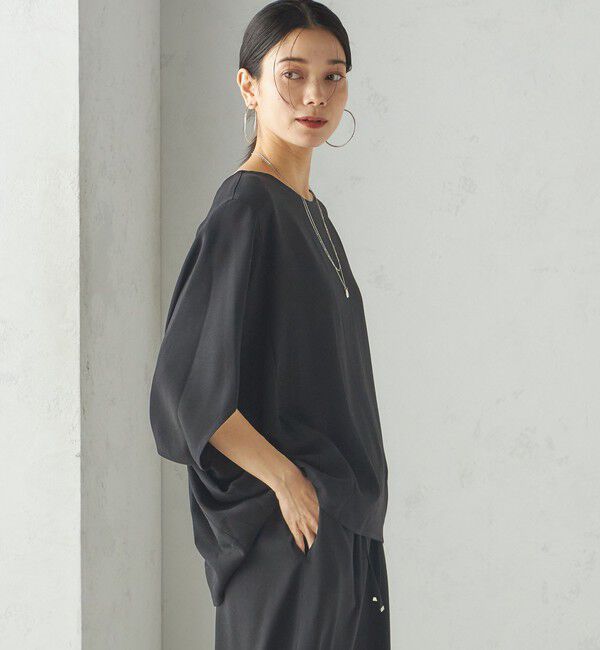 SHIPS for women「〈接触冷感 / 手洗い可能〉アセテート混 バック サテン ドルマン ブラウス」|シャツ・ブラウス|
