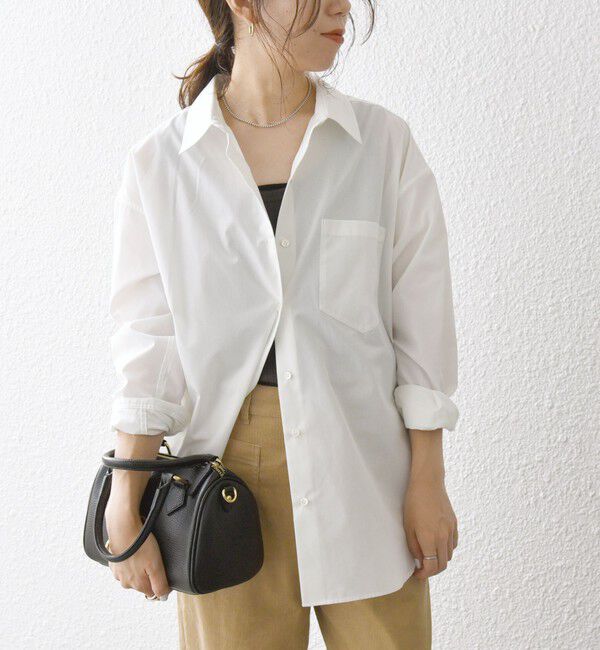 SHIPS any「SHIPS any:〈洗濯機可能〉REPREVE レギュラーカラー ルーズ ポケット シャツ」|シャツ・ブラウス|ホワイト