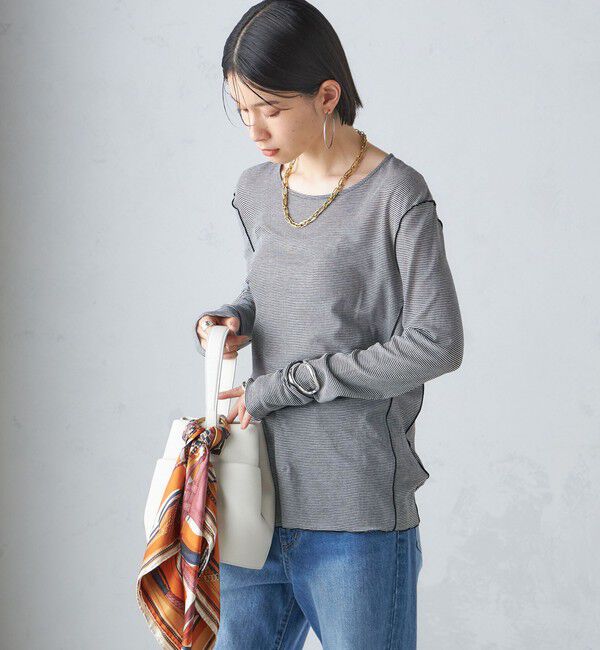 SHIPS for women「〈手洗い可能〉シアー ストレッチ クルーネック プルオーバー」|Tシャツ・カットソー|