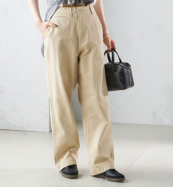 SHIPS for women「【SHIPS別注】Odub:〈洗濯機可能〉ワイド チノ パンツ」|チノ|
