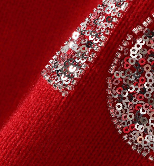 SHIPS for women「【WEB限定】〈手洗い可能〉スパンコール ロゴ ニット」|ニット・セーター|