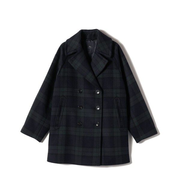 SHIPS for women「SHIPS Primary Navy Label:ブラックウォッチ Pコート」|ピーコート|オリーブ