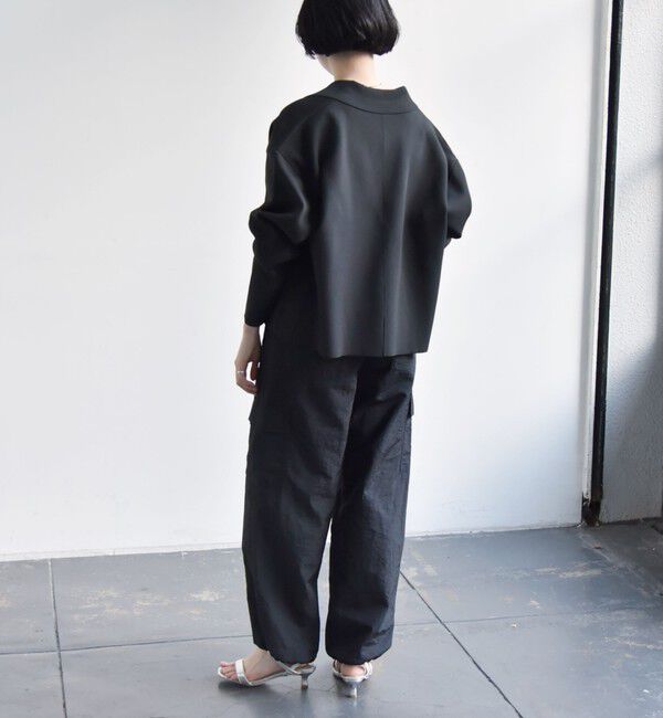 quaranciel「quaranciel:〈手洗い可能〉コンパクト ワイド テーラード ニット ジャケット」|テーラードジャケット|