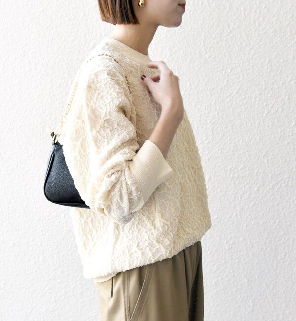 SHIPS any「SHIPS any:〈手洗い可能〉ジャカード バンピー クルーネック プルオーバー」|ニット・セーター|