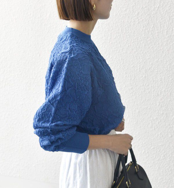 SHIPS any「SHIPS any:〈手洗い可能〉ジャカード バンピー クルーネック プルオーバー」|ニット・セーター|