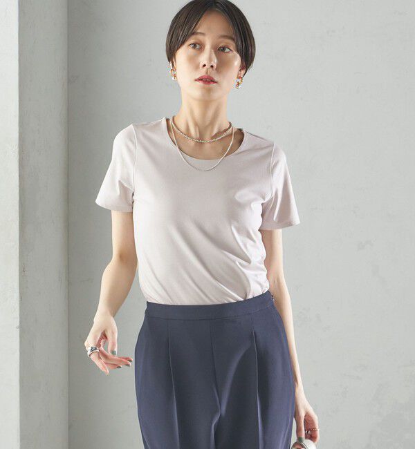 SHIPS for women「〈手洗い可能〉SORONA(R) クルーネック TEE」|Tシャツ・カットソー|