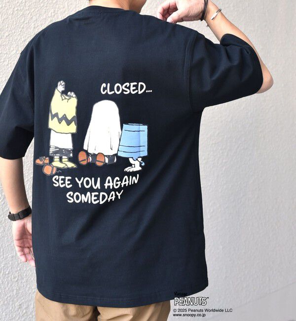 SHIPS any「SHIPS any: SNOOPY コラボ NOT THERE グラフィック バック プリント Tシャツ◇」|Tシャツ・カットソー|ブラック