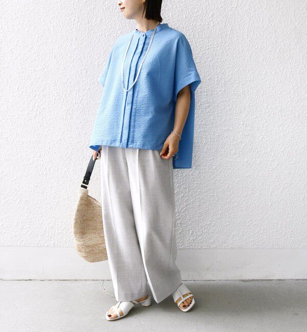 SHIPS for women「《一部追加予約》〈手洗い可能〉サッカー 裾 ドロスト ドルマン ブラウス」|シャツ・ブラウス|