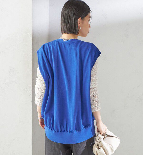 SHIPS for women「〈接触冷感 / 手洗い可能〉アイスコットン フレンチ スリーブ ジレ カーディガン」|ベスト・ジレ|