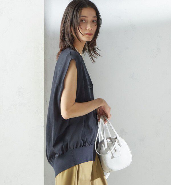 SHIPS for women「〈接触冷感 / 手洗い可能〉アイスコットン フレンチ スリーブ ジレ カーディガン」|ベスト・ジレ|