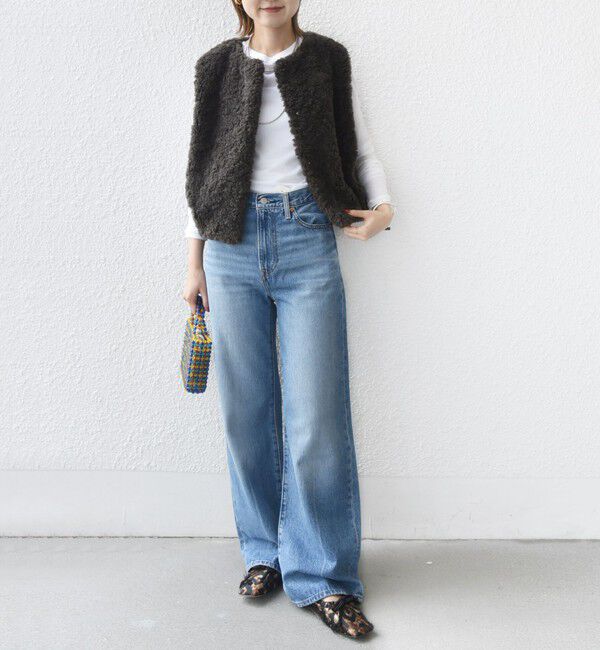 SHIPS for women「ランダム ファー ショート ジレ」|ベスト・ジレ|