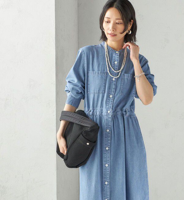 SHIPS for women「〈洗濯機可能〉ライトオンス デニム ウエスト 切替 ワンピース」|ワンピース|ライトブルー