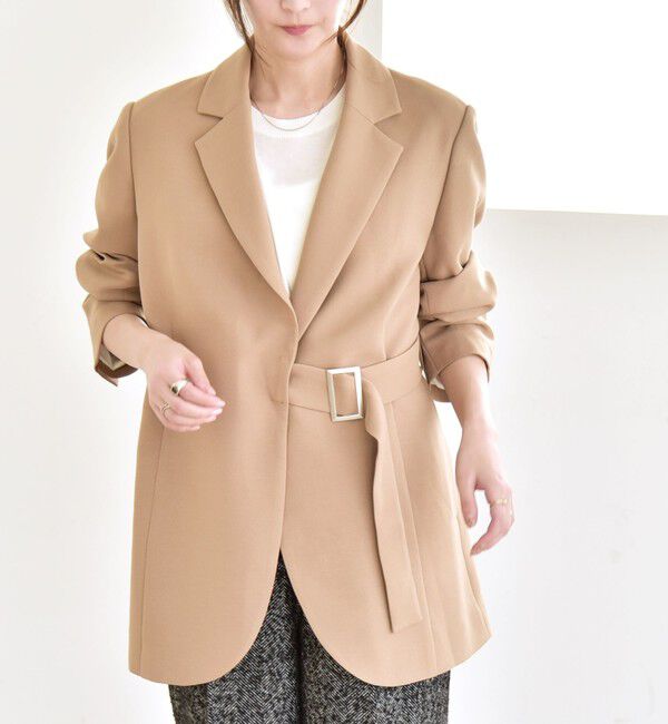 quaranciel「quaranciel:〈洗濯機可能〉ダブルクロス ベルト デザイン 3way テーラード ジャケット」|テーラードジャケット|