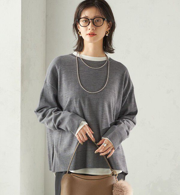 SHIPS for women「〈手洗い可能〉14G ウォッシャブル クルーネック ニット プルオーバー」|ニット・セーター|