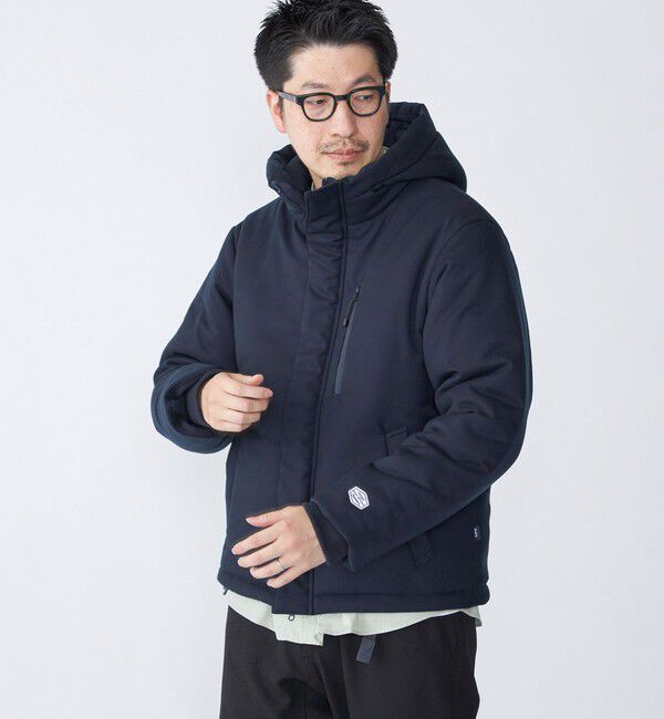 SHIPS「【WEB限定】SHIPS: 中綿 ウールブレンド パデッド フード ジャケット」|その他|ネイビー