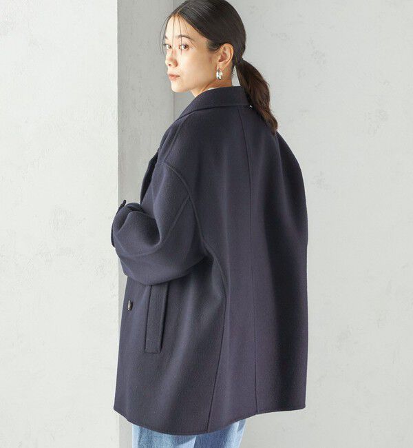 SHIPS for women「SUPER140 ダブル フェイス ショート コート」|ピーコート|