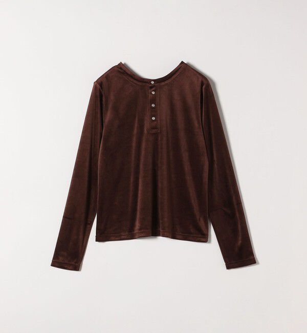 SHIPS any「SHIPS any:〈洗濯機可能〉ポリエステル ベロア 2way ヘンリーネック プルオーバー」|Tシャツ・カットソー|