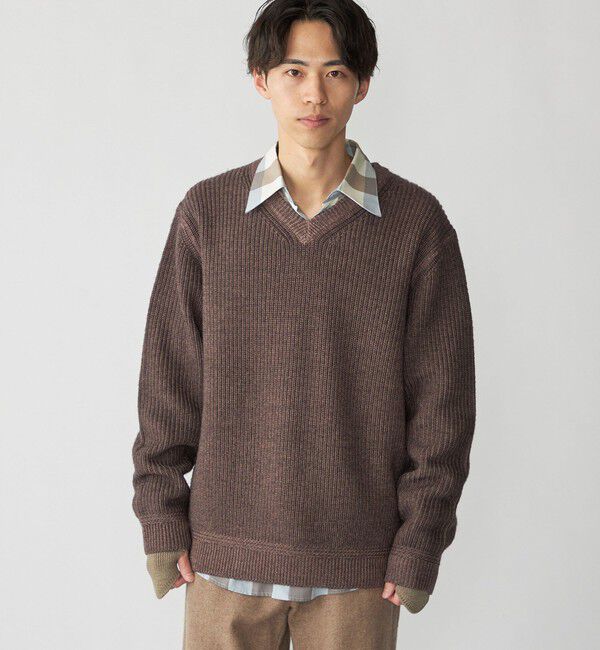 SHIPS「SHIPS: ウール ガーメントダイ Vネック ニット」|ニット・セーター|