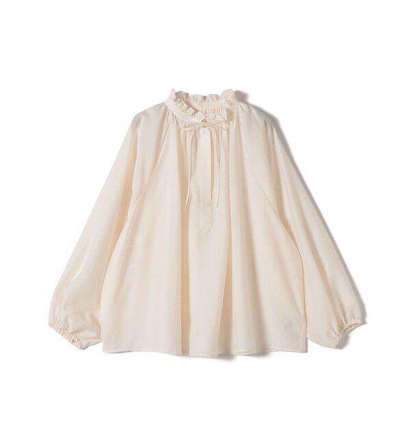 SHIPS for women「〈手洗い可能〉シアー タンブラー リボン デザイン 長袖 ブラウス」|シャツ・ブラウス|