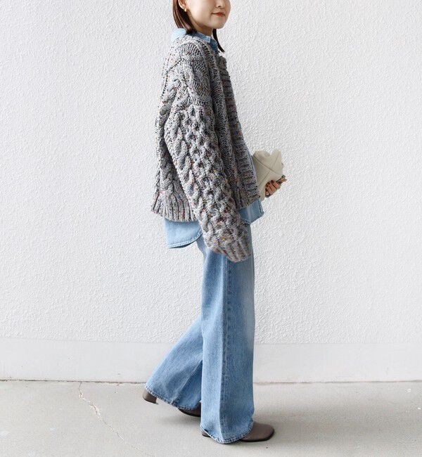 SHIPS for women「【WEB限定】〈手洗い可能〉ネップヤーン ケーブル ニット カーディガン」|カーディガン|