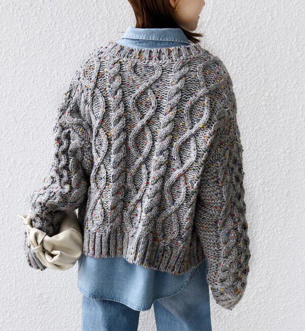 SHIPS for women「【WEB限定】〈手洗い可能〉ネップヤーン ケーブル ニット カーディガン」|カーディガン|