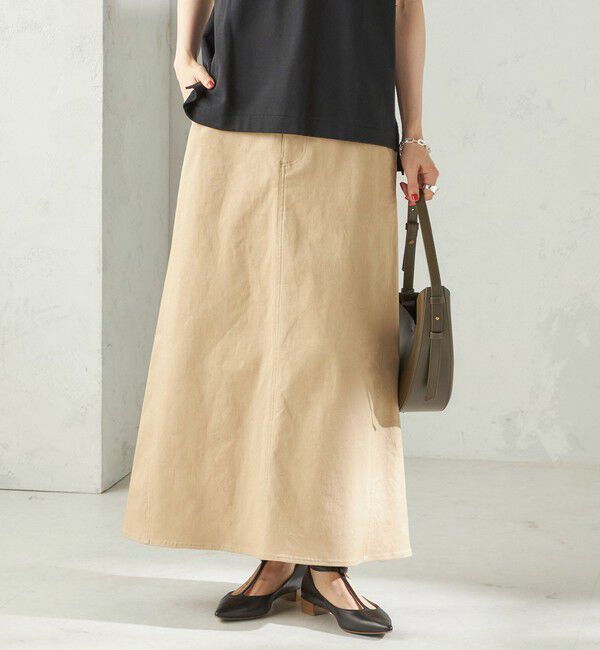 SHIPS for women「〈洗濯機可能〉ストレッチ チノ 硫化染め ステッチ スカート」|スカート|