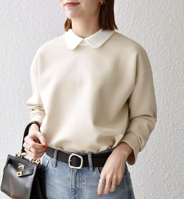 SHIPS any「SHIPS any:〈洗濯機可能〉ダンボール バイカラー プルオーバー」|Tシャツ・カットソー|