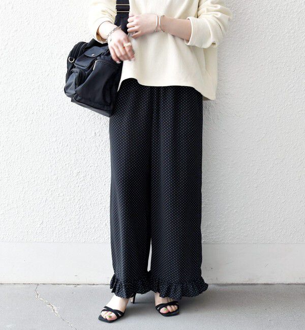 SHIPS any「SHIPS any:〈洗濯機可能〉ドット フリル ワイド イージー パンツ」|その他|