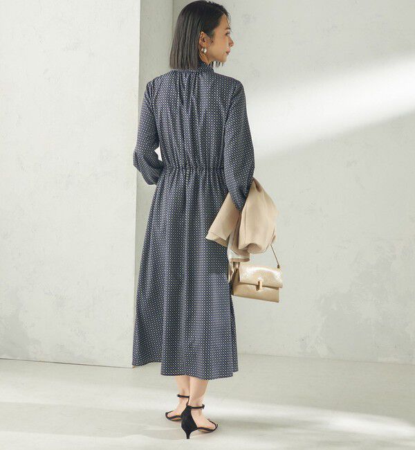 SHIPS for women「〈手洗い可能〉2WAY プリント タイ 長袖 ワンピース」|ワンピース|