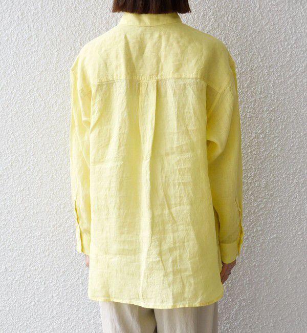 SHIPS any「《予約》SHIPS any:〈洗濯機可能〉リネン レギュラーカラー ルーズ 刺繍 シャツ」|シャツ・ブラウス|