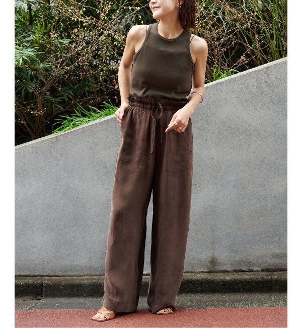 OUTDOOR PRODUCTS Usual Things「新色追加 キュプラステッチワークドロストワイドパンツ セットアップ対応」|スラックス|