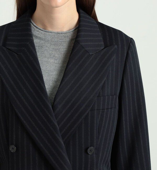 BACCA「ストライプギャバ ダブルテーラードジャケット」|テーラードジャケット|