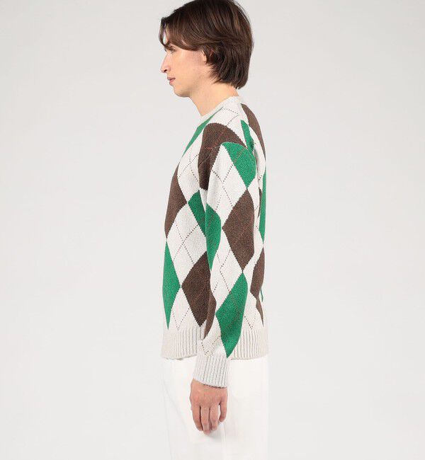 TOMORROWLAND MENS「TOMORROWLAND tricot シルク アーガイル クルーネックニット」|ニット・セーター|