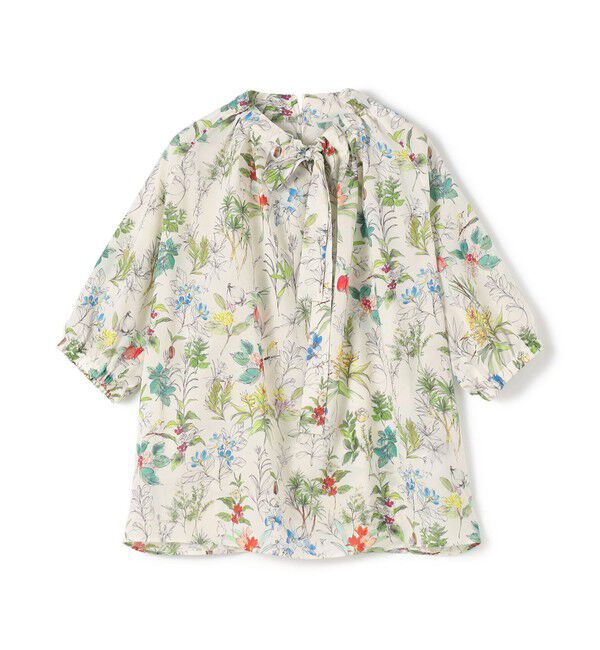 TOMORROWLAND collection「カリビアンバードプリント ギャザーボウタイブラウス」|シャツ・ブラウス|12 ホワイト系