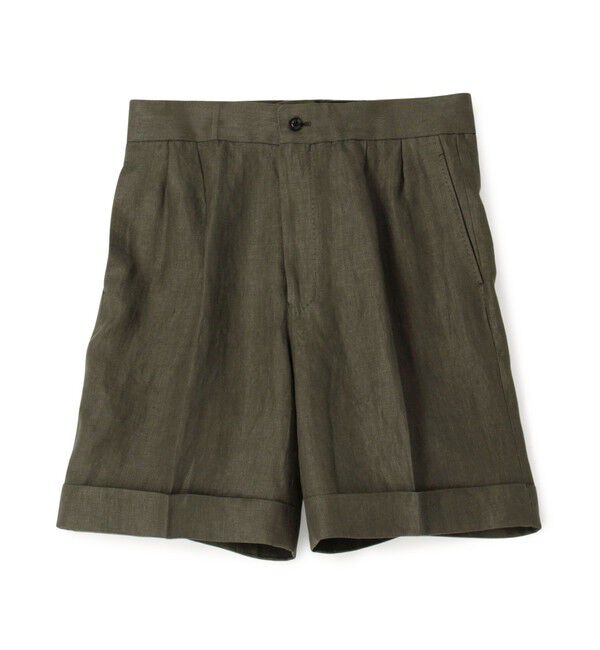 TOMORROWLAND MENS「フレンチリネン バックベルト ショートパンツ」|その他|57 カーキ