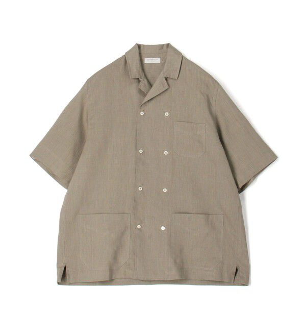 TOMORROWLAND MENS「リネン ダブルブレステッド ハーフスリーブシャツ」|シャツ・ブラウス|55 カーキ