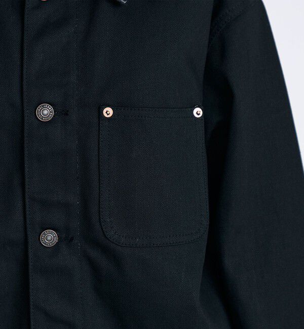 Edition「カットオフ ブラックデニム カバーオール」|ブルゾン・スタジャン|