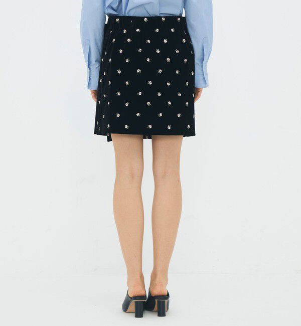 CABaN「ベロア PETIT ROSEプリントミニスカート」|スカート|