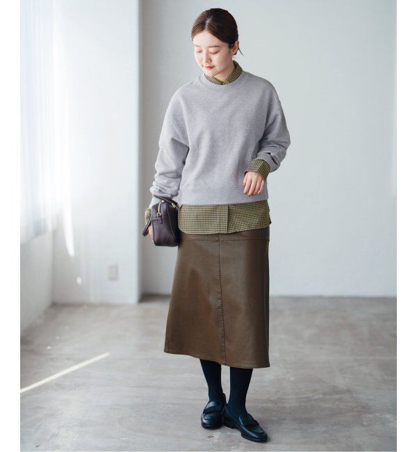 IENA「《追加2》コットン 裏毛クロップドプルオーバー」|スウェット・ジャージ|