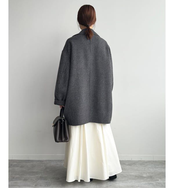 SLOBE IENA「souple wool ダブルフェイスミドルコート」|ピーコート|